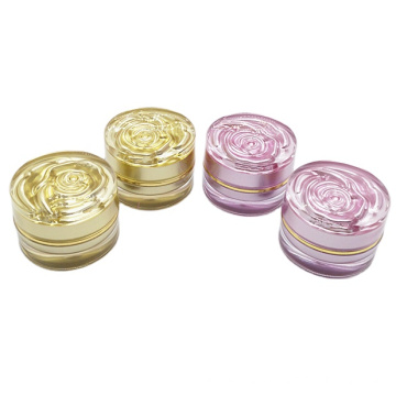 5G 10G en stock Prêt à expédier un nouveau concept Capeur de rose Jar crème en acrylique en plastique vide pour emballage de soins de la peau